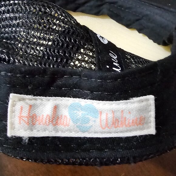 Honolua Wahine Surf Co Palm Tree on front white face rest of hat black - Picture 5 of 5